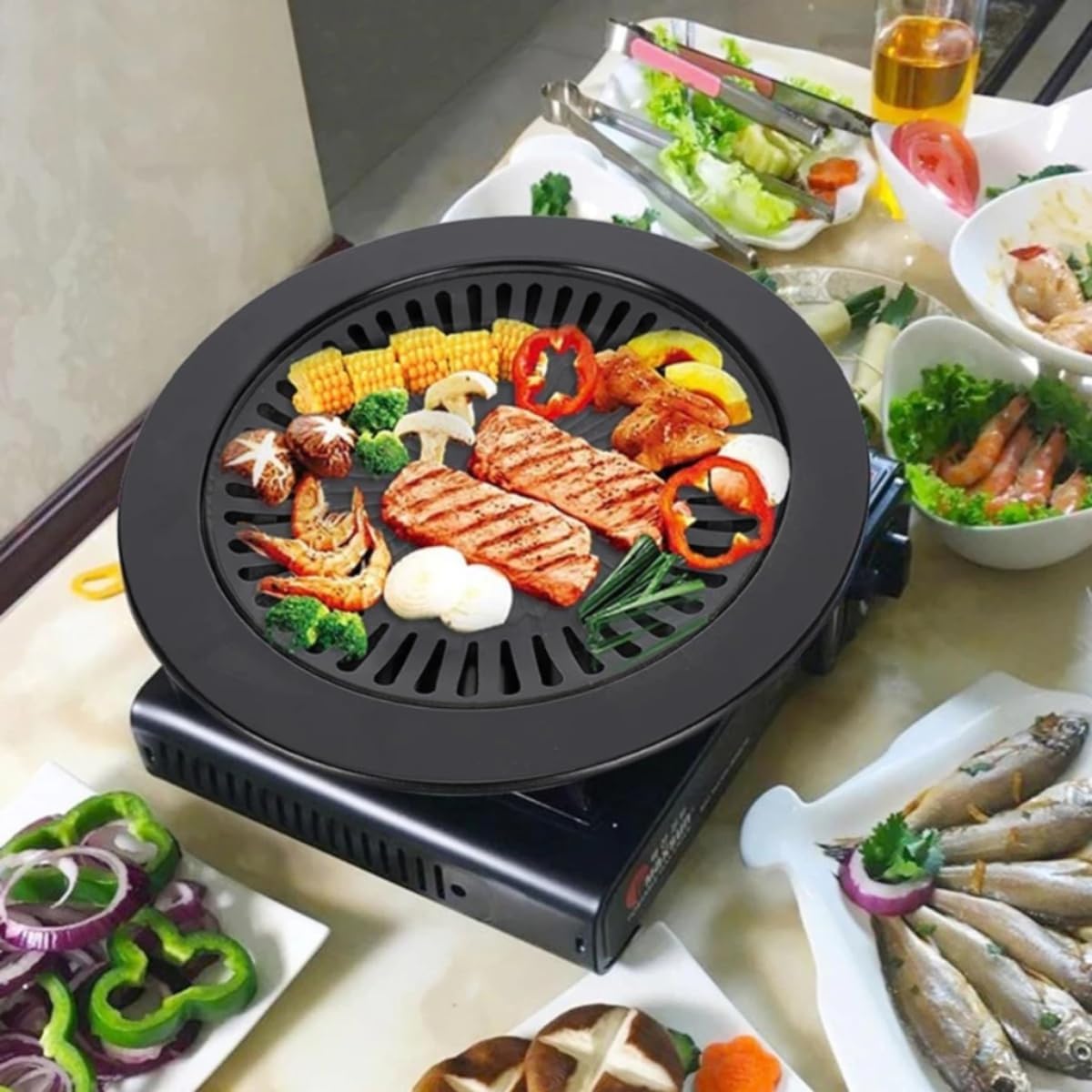 Churrasqueira de Fogão Sem Fumaça, 32 cm, Preta - Image 6