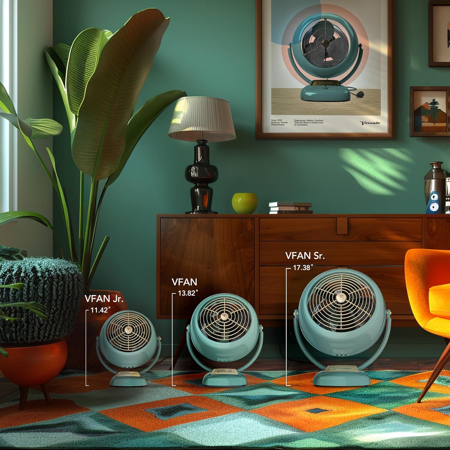 Vornado VFAN Vintage Ventilador Circulador de Ar, Verde - Image 4