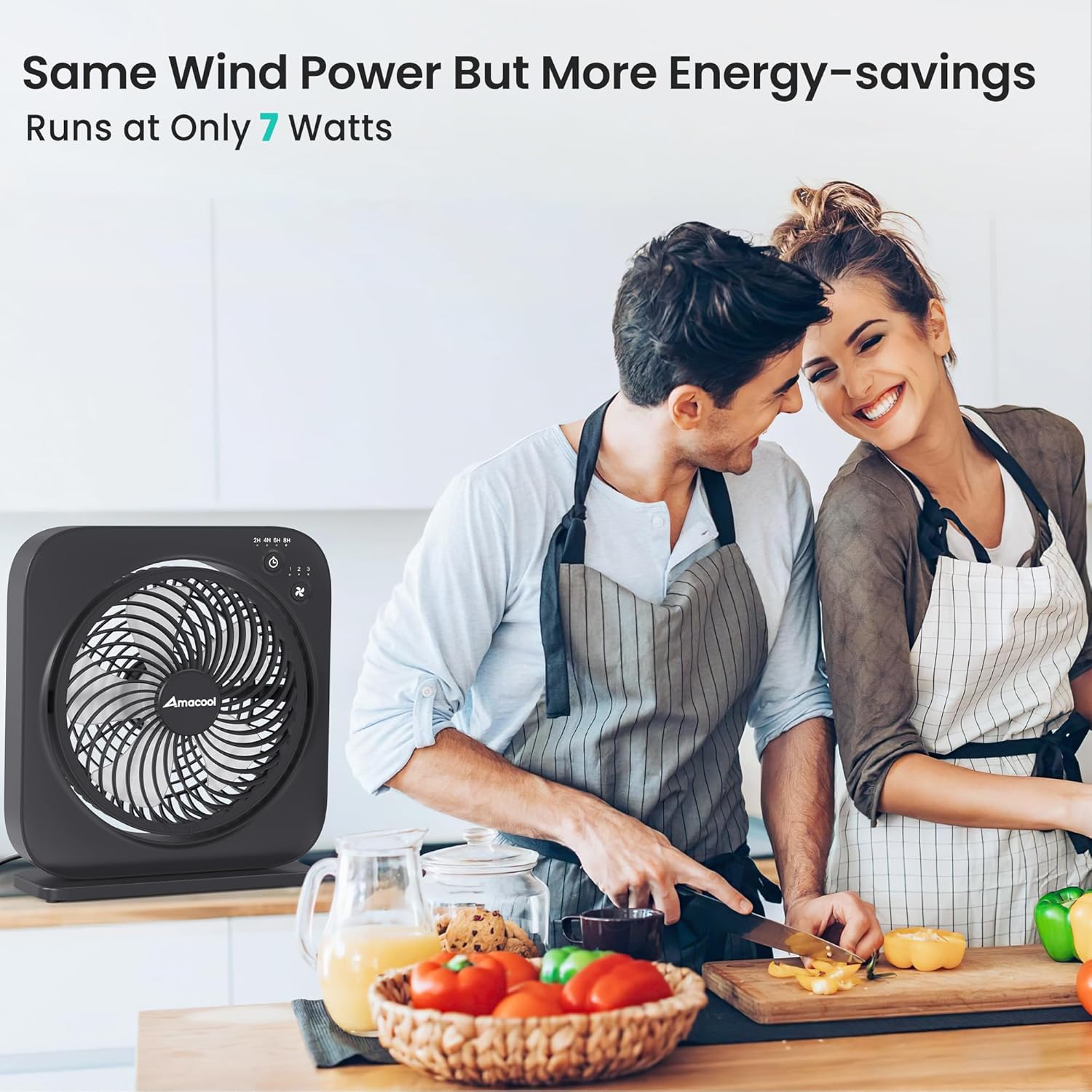 AMACOOL Ventilador de mesa, ventilador de caixa de 30,5 cm c... - Image 3