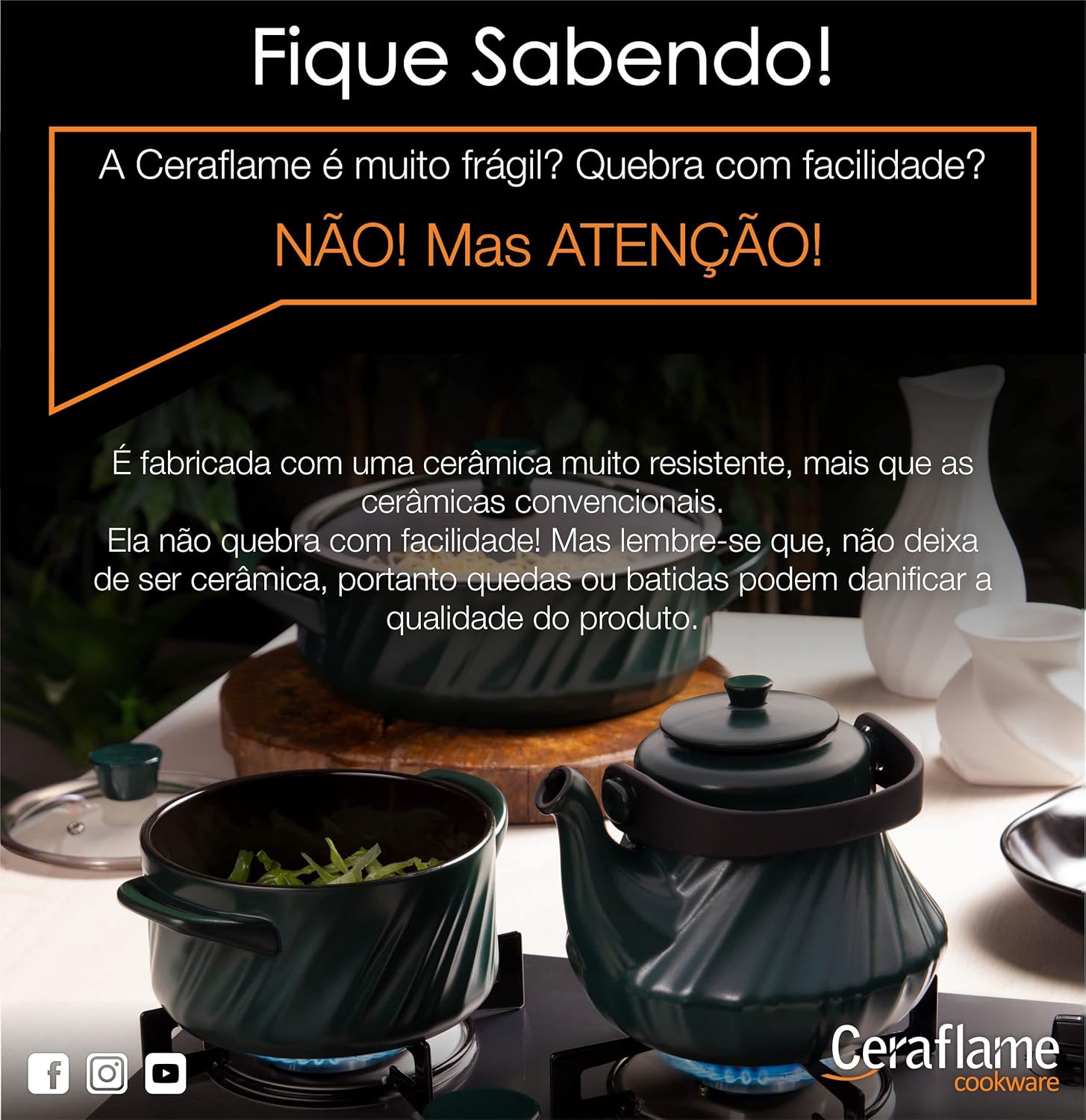 Ceraflame Caçarola de Cerâmica Baixa Twist 24cm 3500ml Matte - Image 7