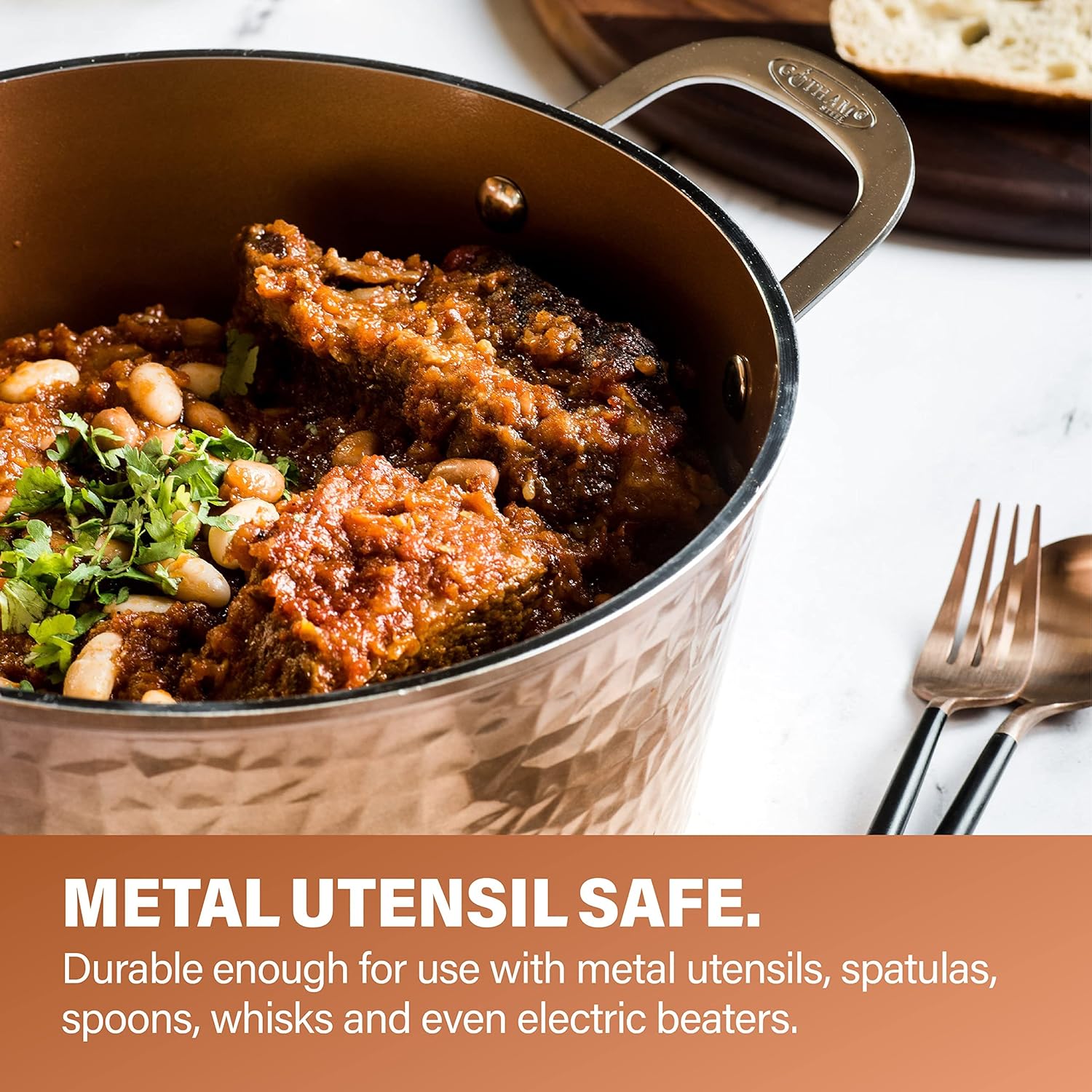 Gotham Steel Coleção Hammered Copper – Conjunto de panelas e... - Image 6