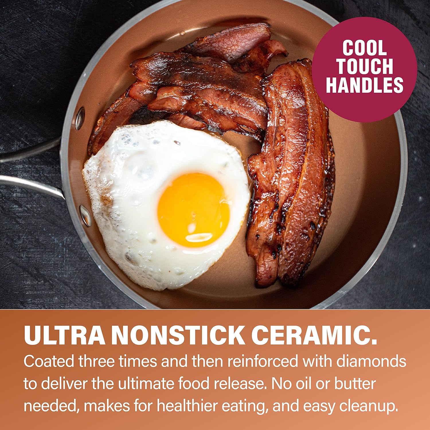 Gotham Steel Coleção Hammered Copper – Conjunto de panelas e... - Image 4