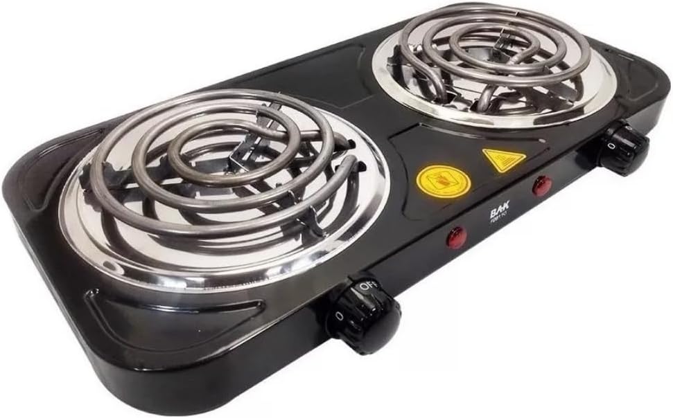 Fogareiro 110v 2 Bocas Cooktop Camping 2000W BAK BK-FCE708-1...
