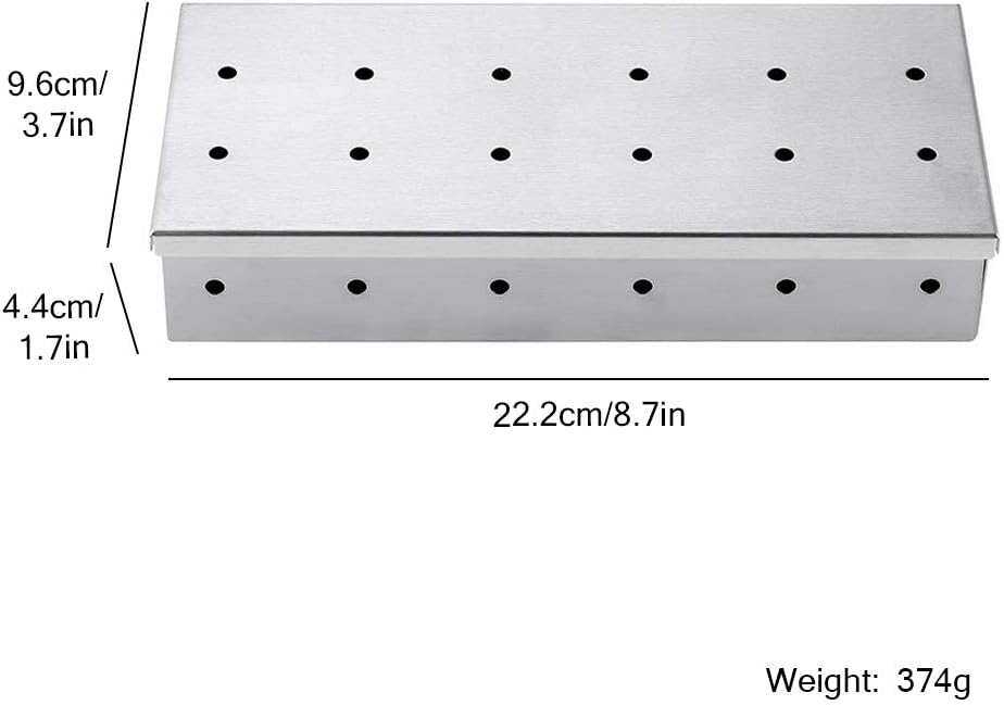 Caixa de defumador para churrasco, lascas de madeira, aço in... - Image 2
