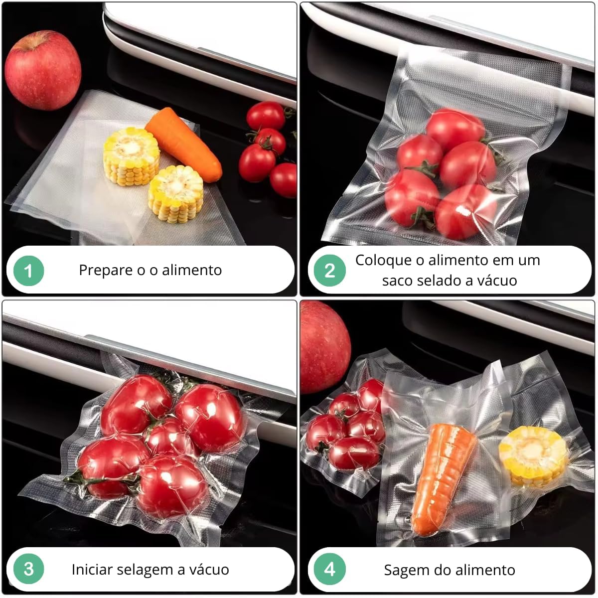 Plástico Gofrado Para Seladora A Vácuo 10 Rolos 15cm x 5m Re... - Image 3