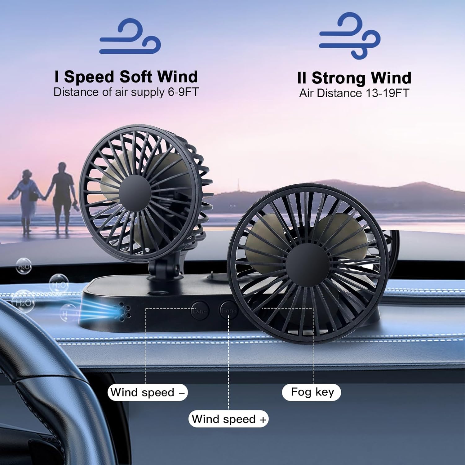 BESWORLDS Ventilador De Carro, Veículo 12 V Para Suv, Traile... - Image 3