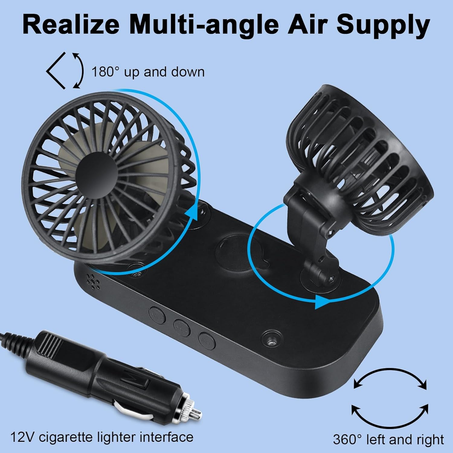 BESWORLDS Ventilador De Carro, Veículo 12 V Para Suv, Traile... - Image 5