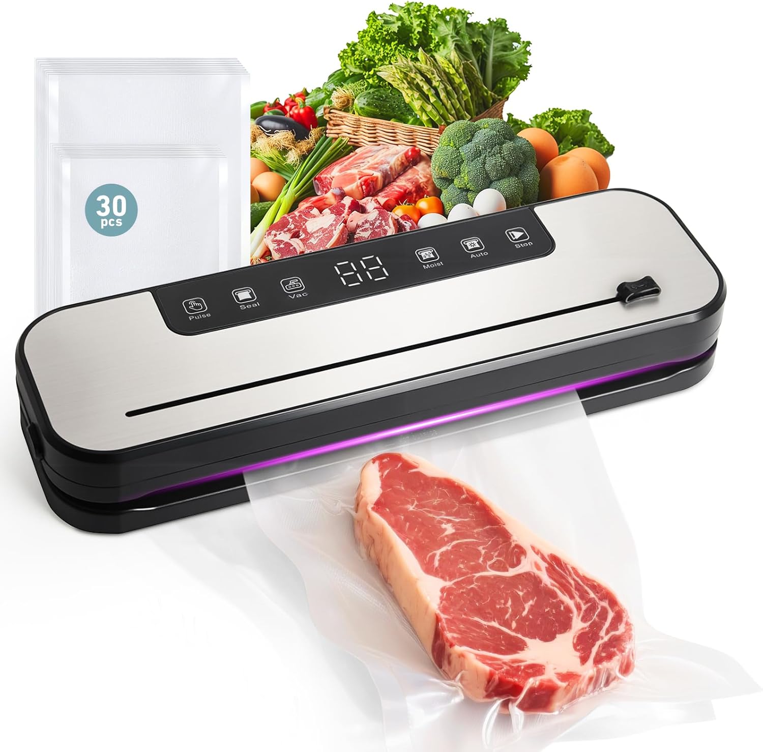 Máquina seladora a vácuo para preservação de alimentos 6 em ...