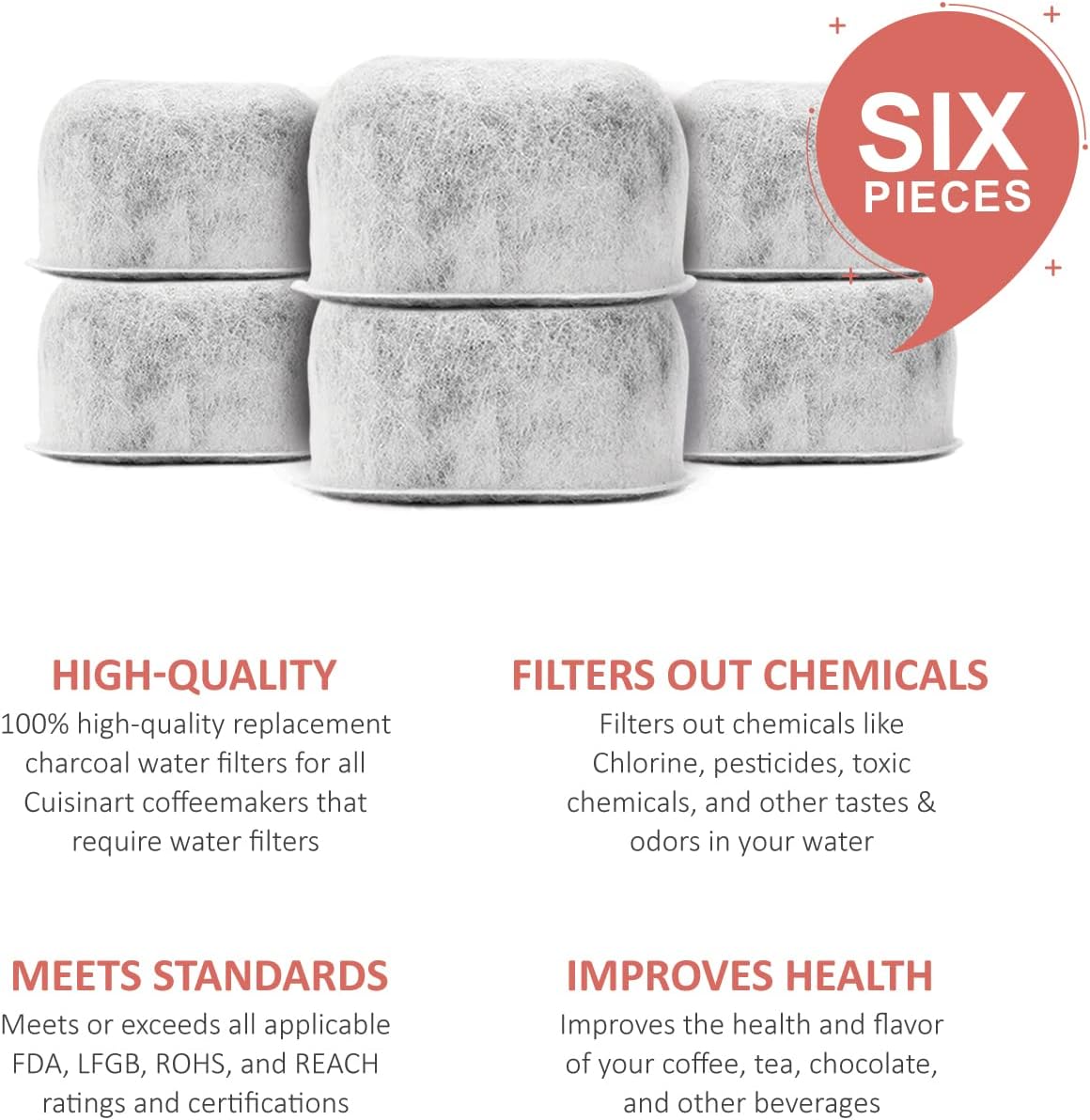 Pacote com 6 filtros de água de carvão de substituição para ... - Image 5