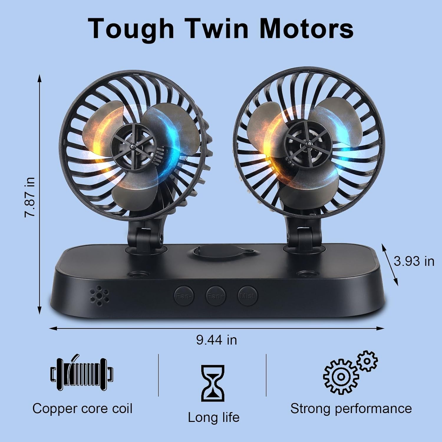 BESWORLDS Ventilador De Carro, Veículo 12 V Para Suv, Traile... - Image 4