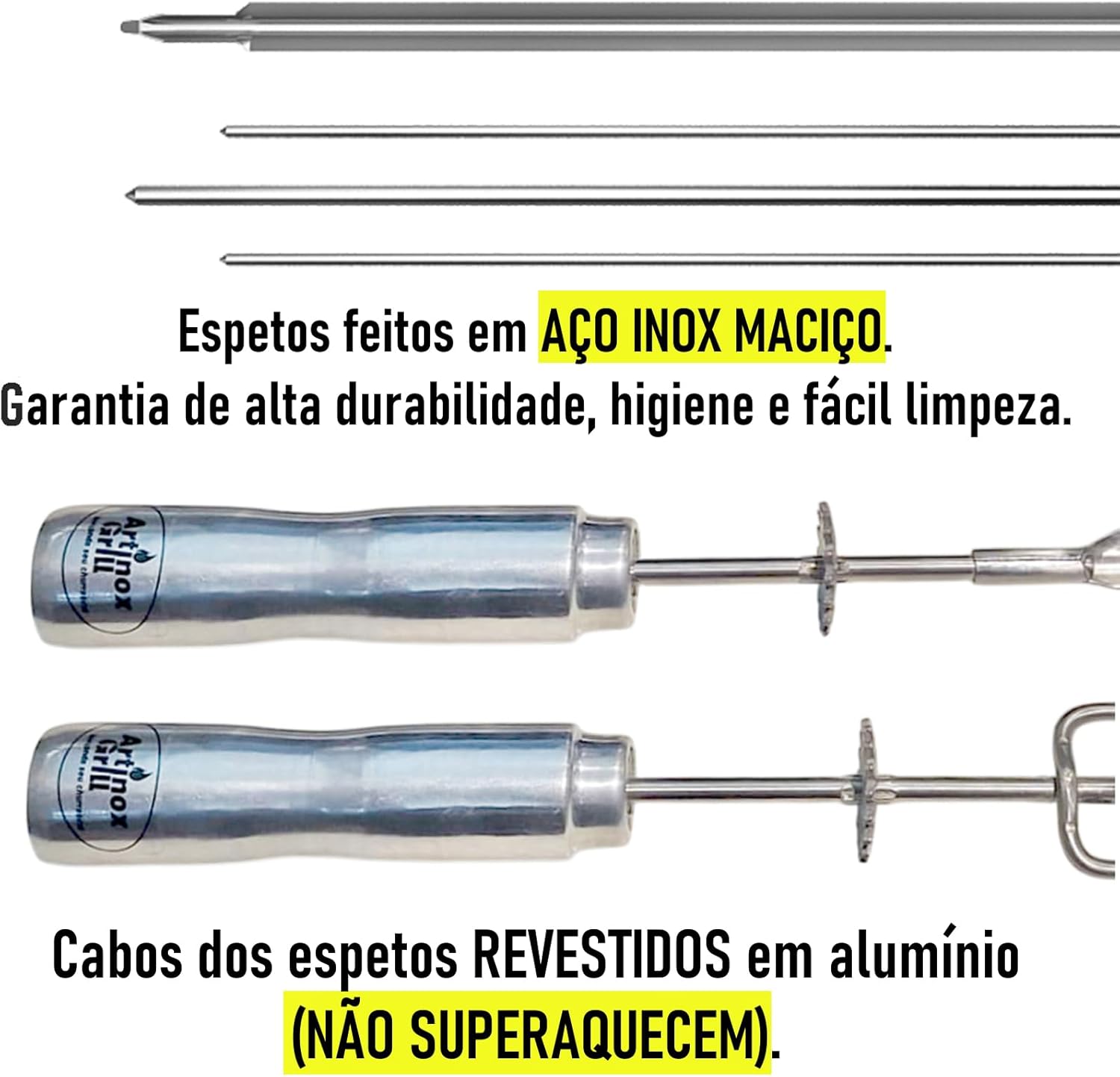 Churrasqueira Gira Grill Artinox - 100% Inox - 6 Espetos Gir... - Image 4