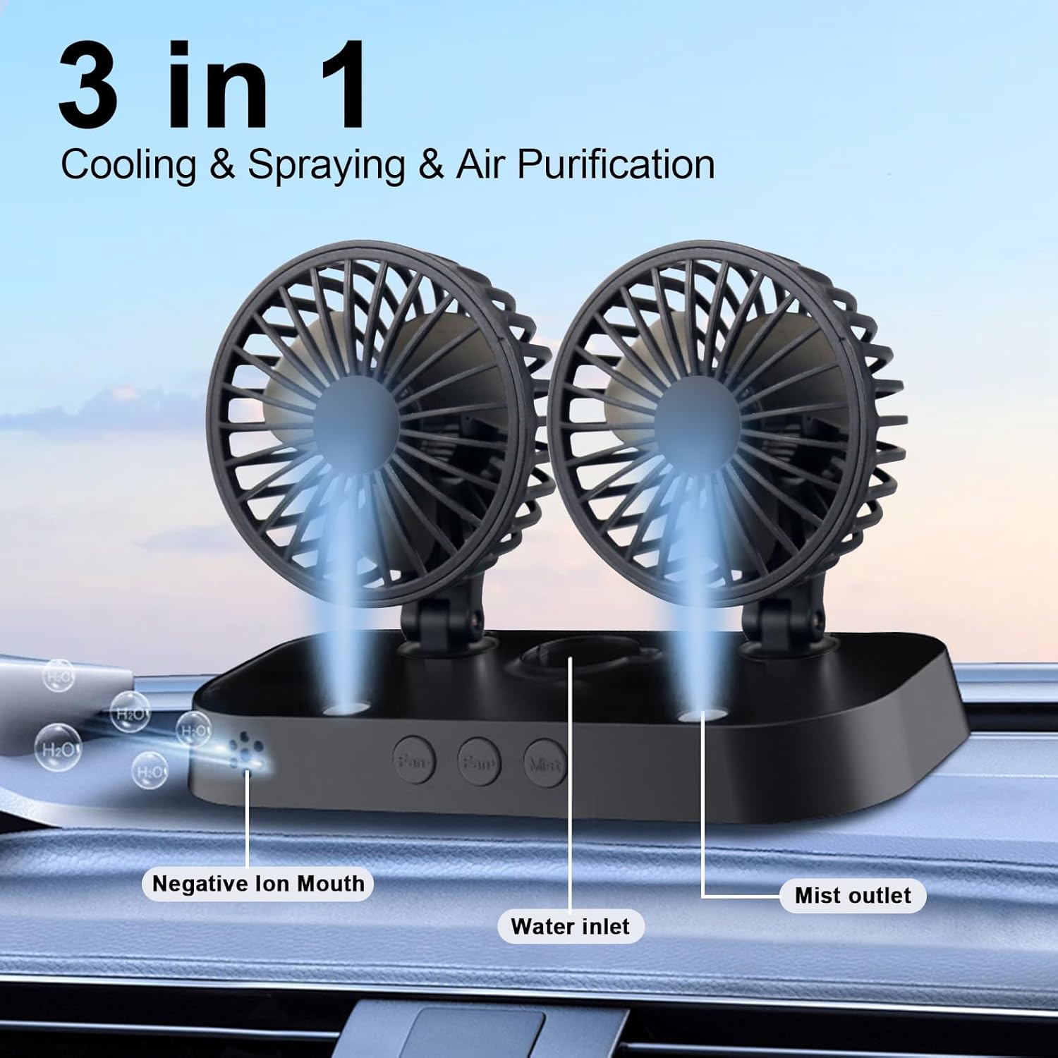 BESWORLDS Ventilador De Carro, Veículo 12 V Para Suv, Traile... - Image 2