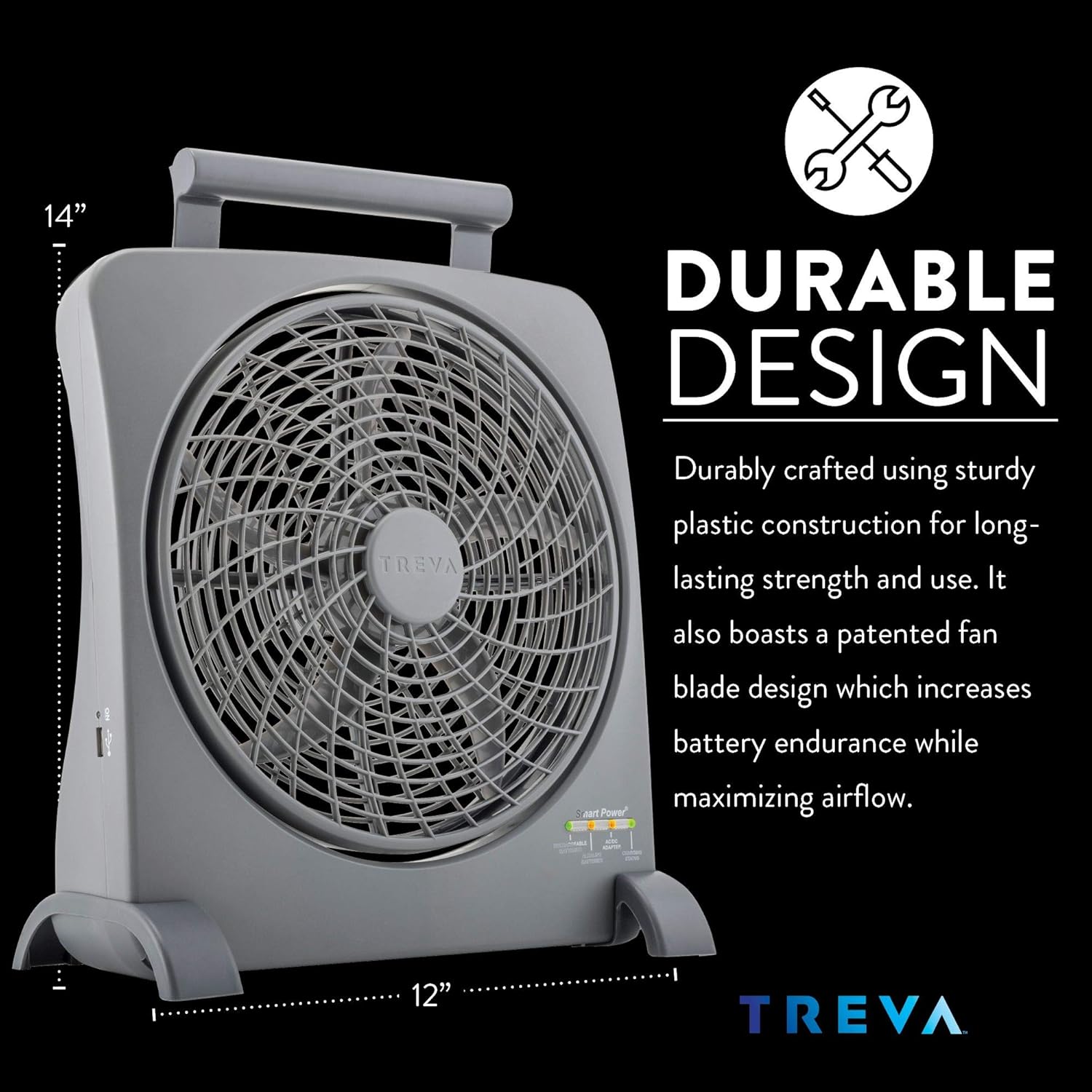 O2COOL Treva Ventilador portátil operado por bateria – Lâmin... - Image 3