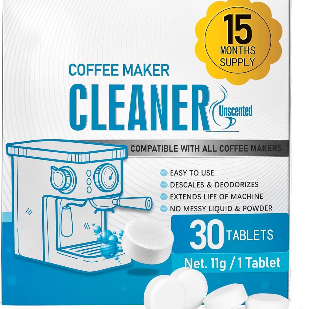 Poesie 30 comprimidos de limpeza de máquina de café, limpado...