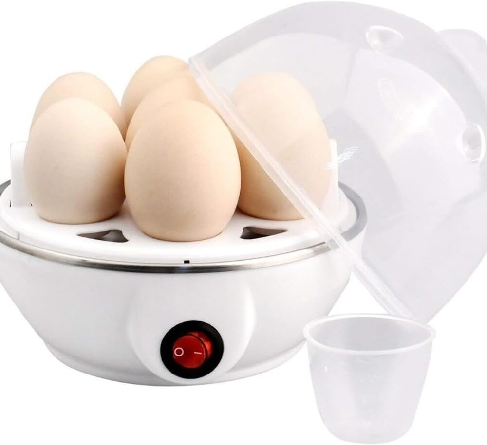 Cozeur de Ovos Elétrico 220V Branco - Panela para Cozinhar Ovos Portátil