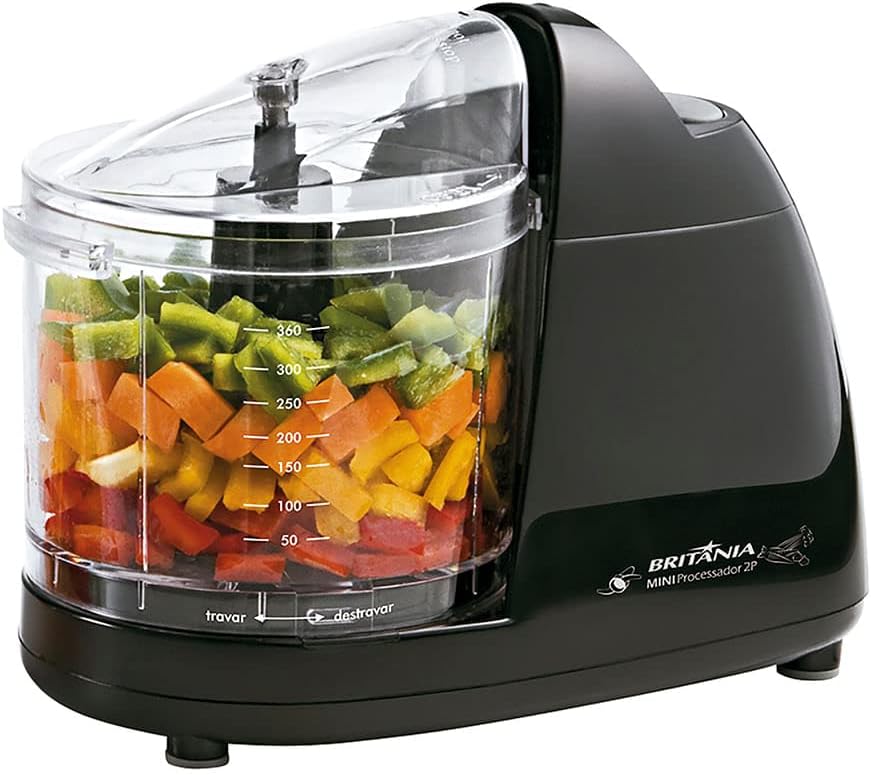 Mini processador Britânia 160W Preto 127V: Potência Compacta para sua Área de Trabalho | Britânia