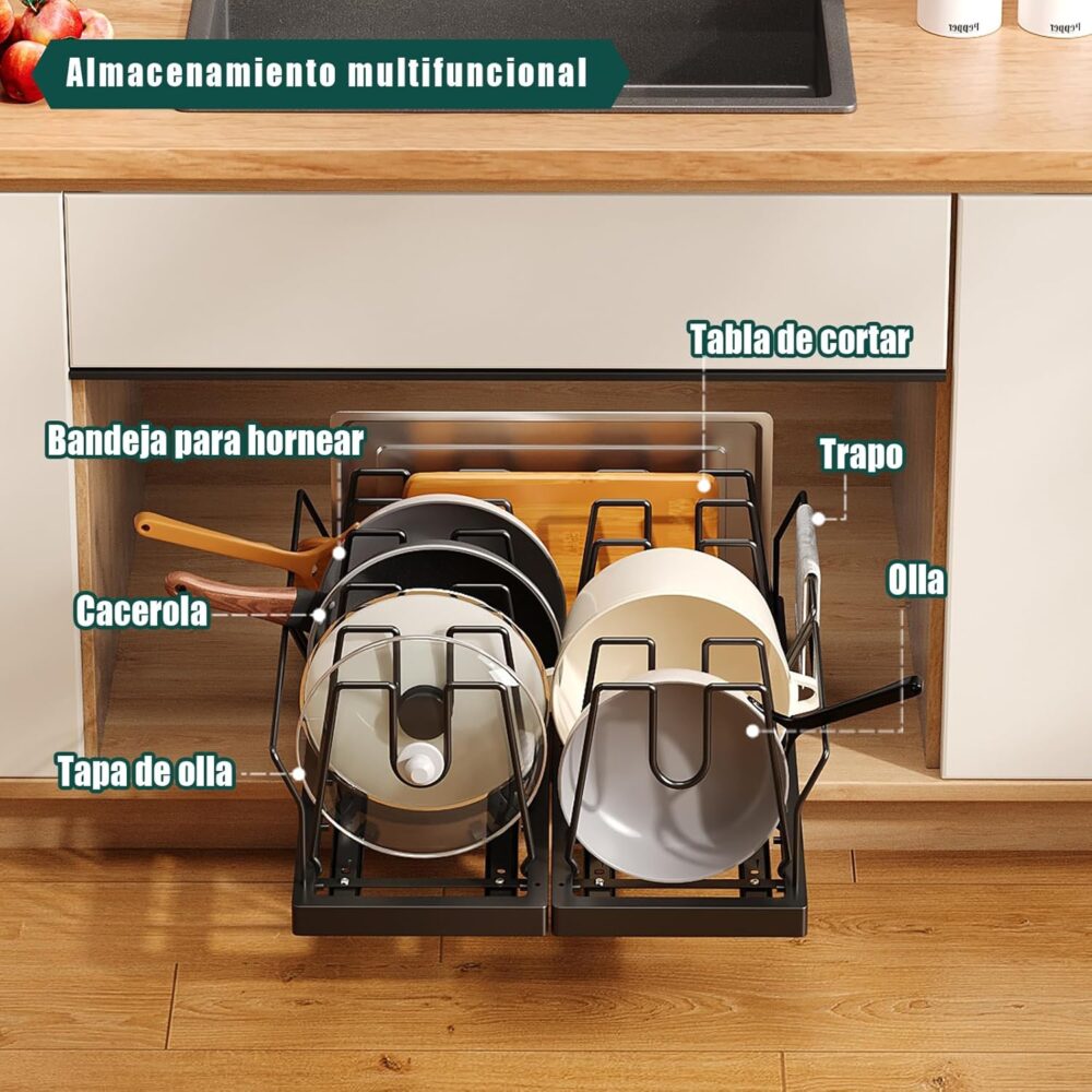 Organizador de Panelas em Aço Carbono: análise prática do espaço ocupado e durabilidade após um mês de uso.