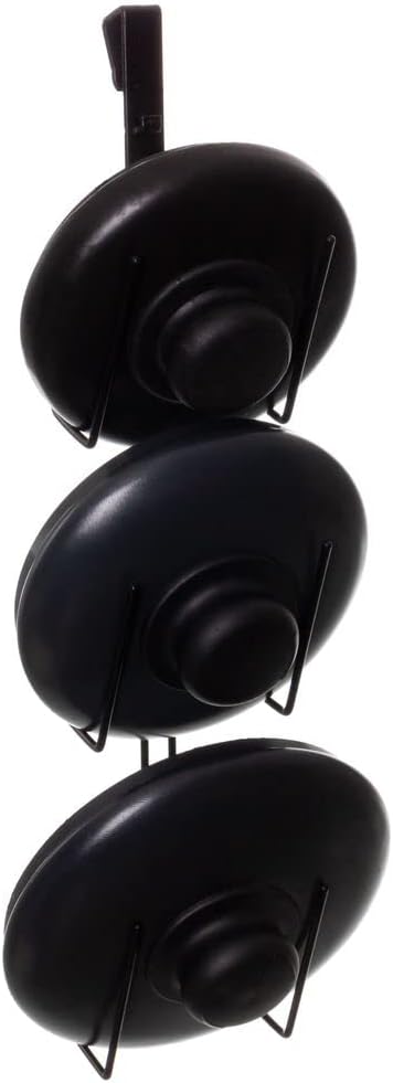 Suporte para tampas de armário preto: análise de organização prática após um mês de uso.