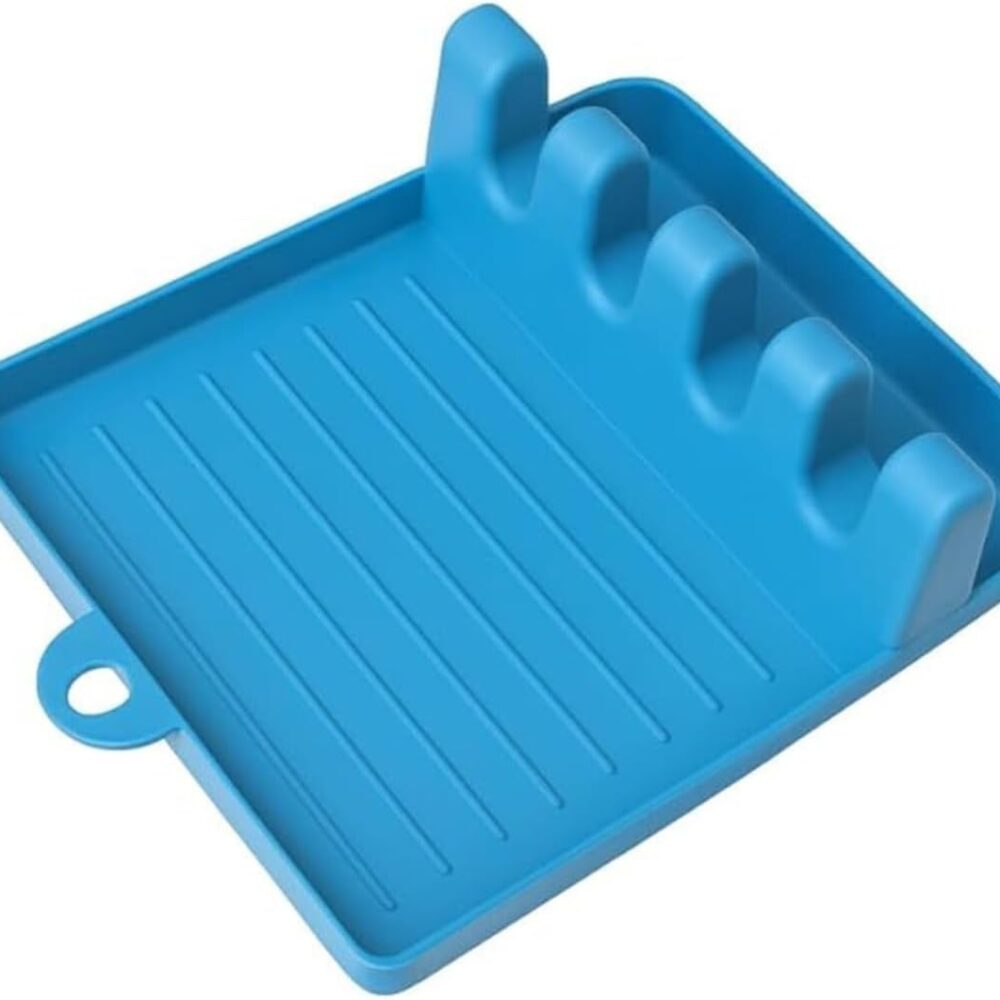 Suporte Organizador de Cozinha Azul: Praticidade e espaço no dia a dia.