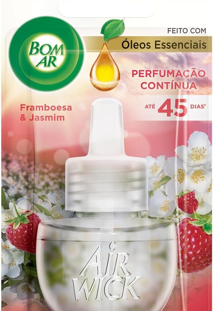 Análise prática do difusor elétrico com aroma framboesa e jasmim após uso contínuo.