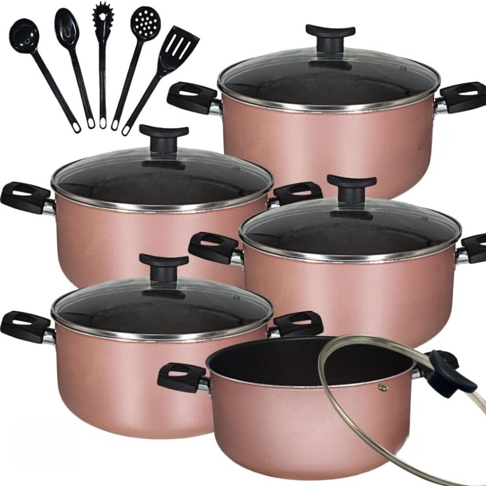 Análise prática do Jogo de Panelas Antiaderente 10 peças: qualidade e durabilidade após uso contínuo.