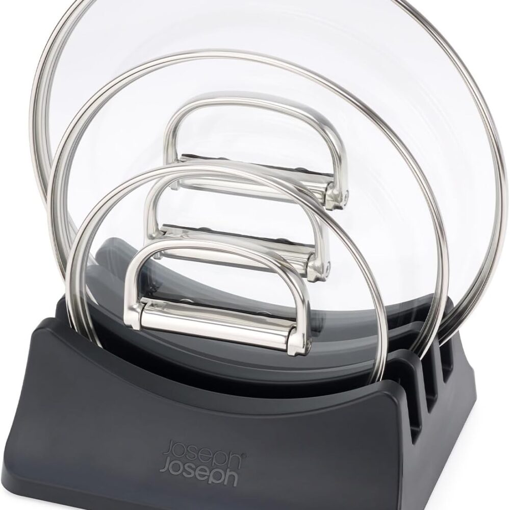 Análise prática do suporte de armazenamento Joseph Joseph Space com 3 tampas: organização e praticidade no dia a dia.