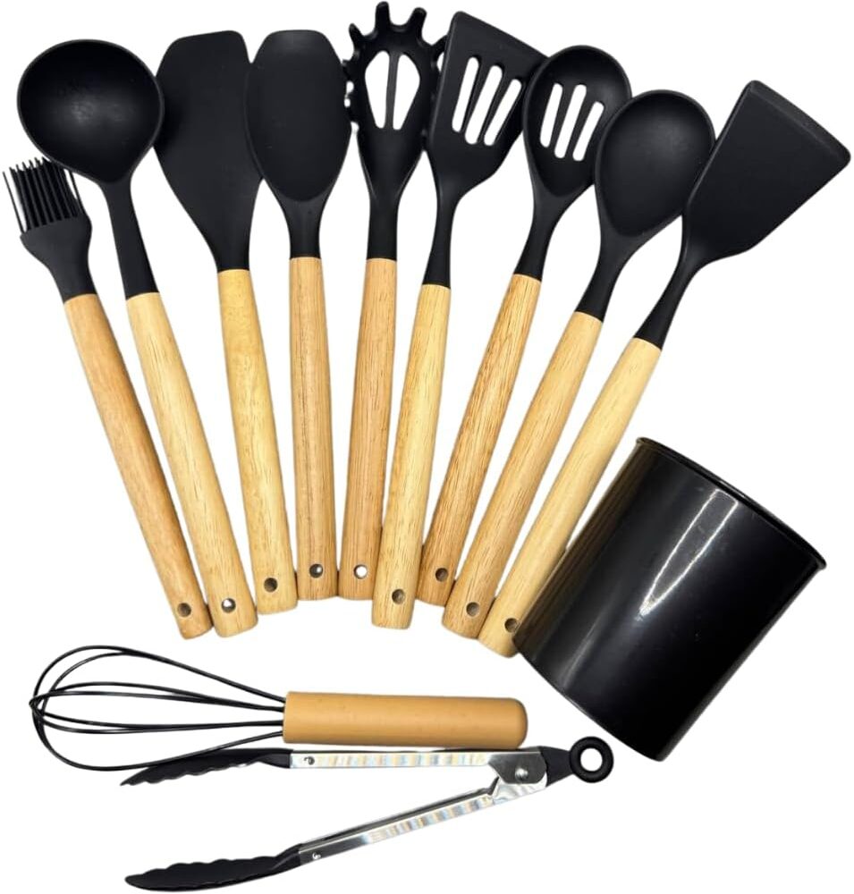 Kit de Utensílios de Cozinha em Silicone: análise prática de durabilidade e funcionalidade.