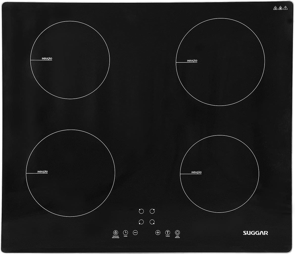 Análise prática do Cooktop de Indução Sugar 4 Zonas Preto 220V: desempenho e funcionalidades.