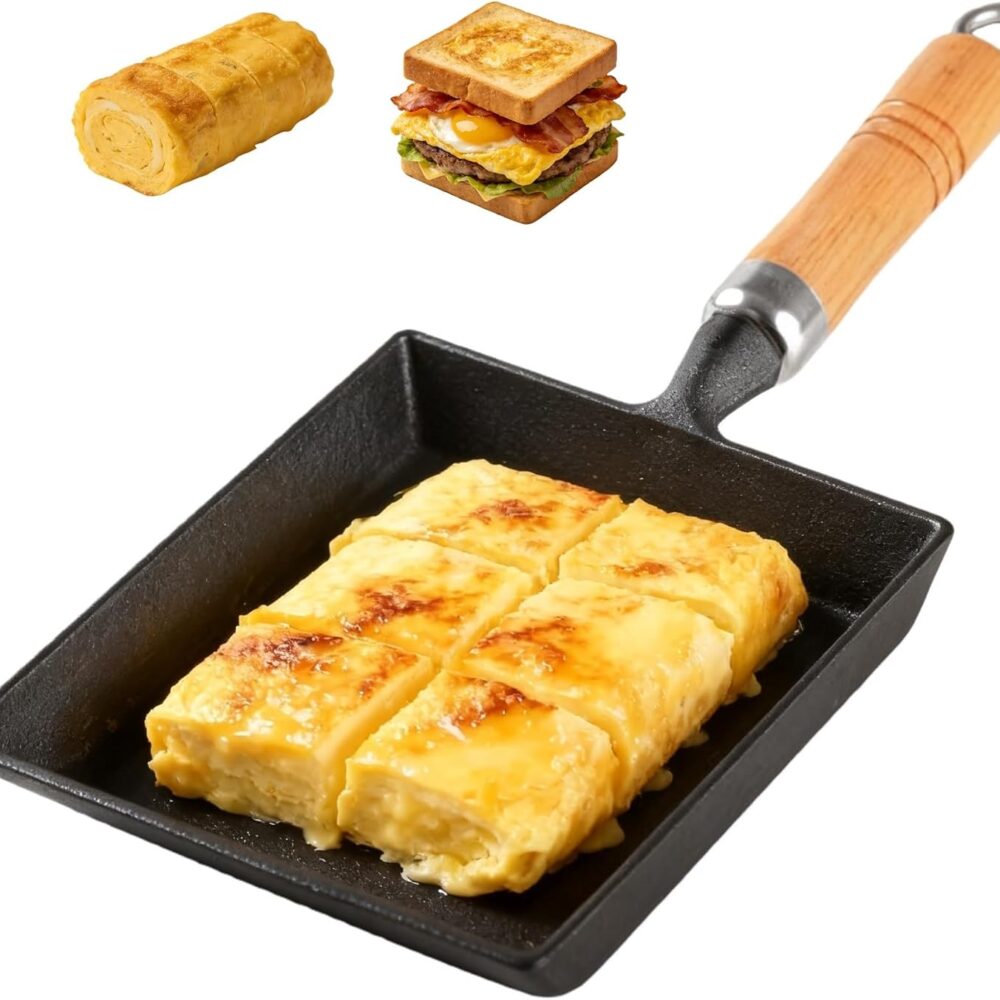 Análise prática da frigideira Tamagoyaki de ferro fundido: durabilidade e resultados no preparo de omelete japonesa.