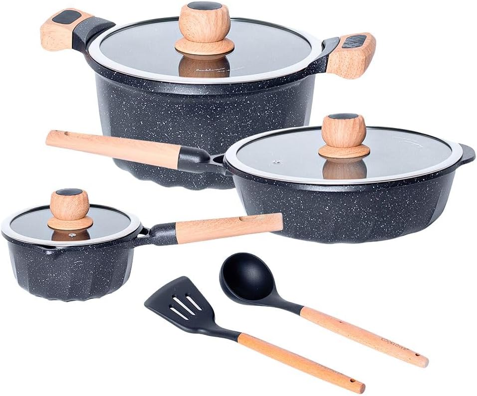 Análise prática do jogo de panelas com revestimento antiaderente mármore cerâmico.