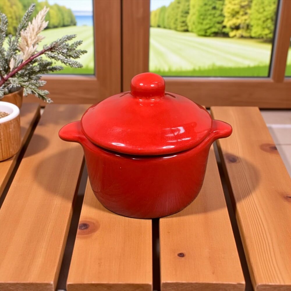 Análise prática da mini panela vermelha de cerâmica: desempenho e praticidade no dia a dia.