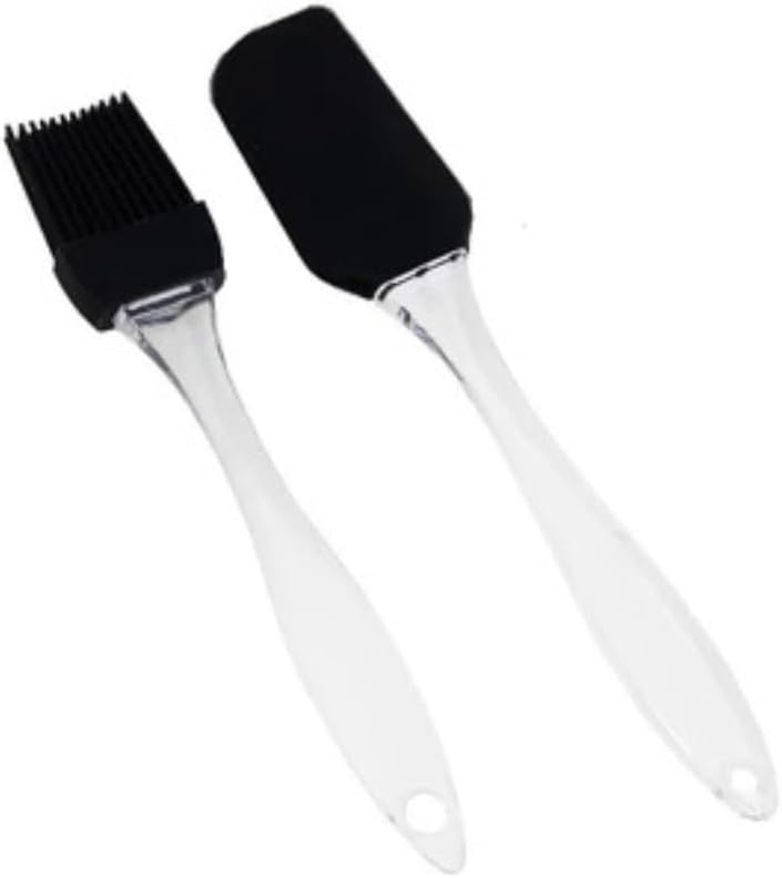 Kit espátula e pincel de silicone preto: análise de durabilidade e funcionalidade no preparo de alimentos.