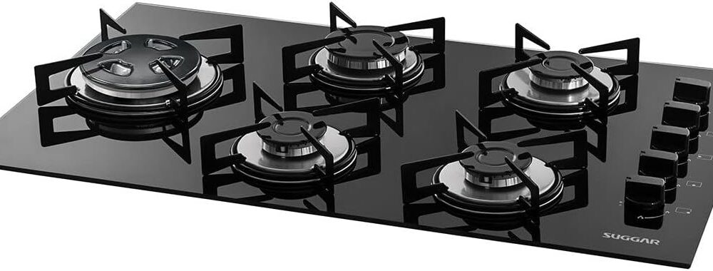 Análise prática do Cooktop a Gás Tri-chama Lateral 5 Bocas Preto - SUGGAR FG55...